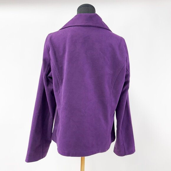 90s vintage style Deep Purple Faux Suede Jacket - Picture 6 of 13